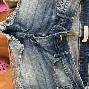 Abercrombie & Fitch Blue Distressed Jean Shorts